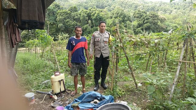 Bhabinkamtibmas Babussalam Dorong Warga Tanam Sayur untuk Ketahanan Pangan